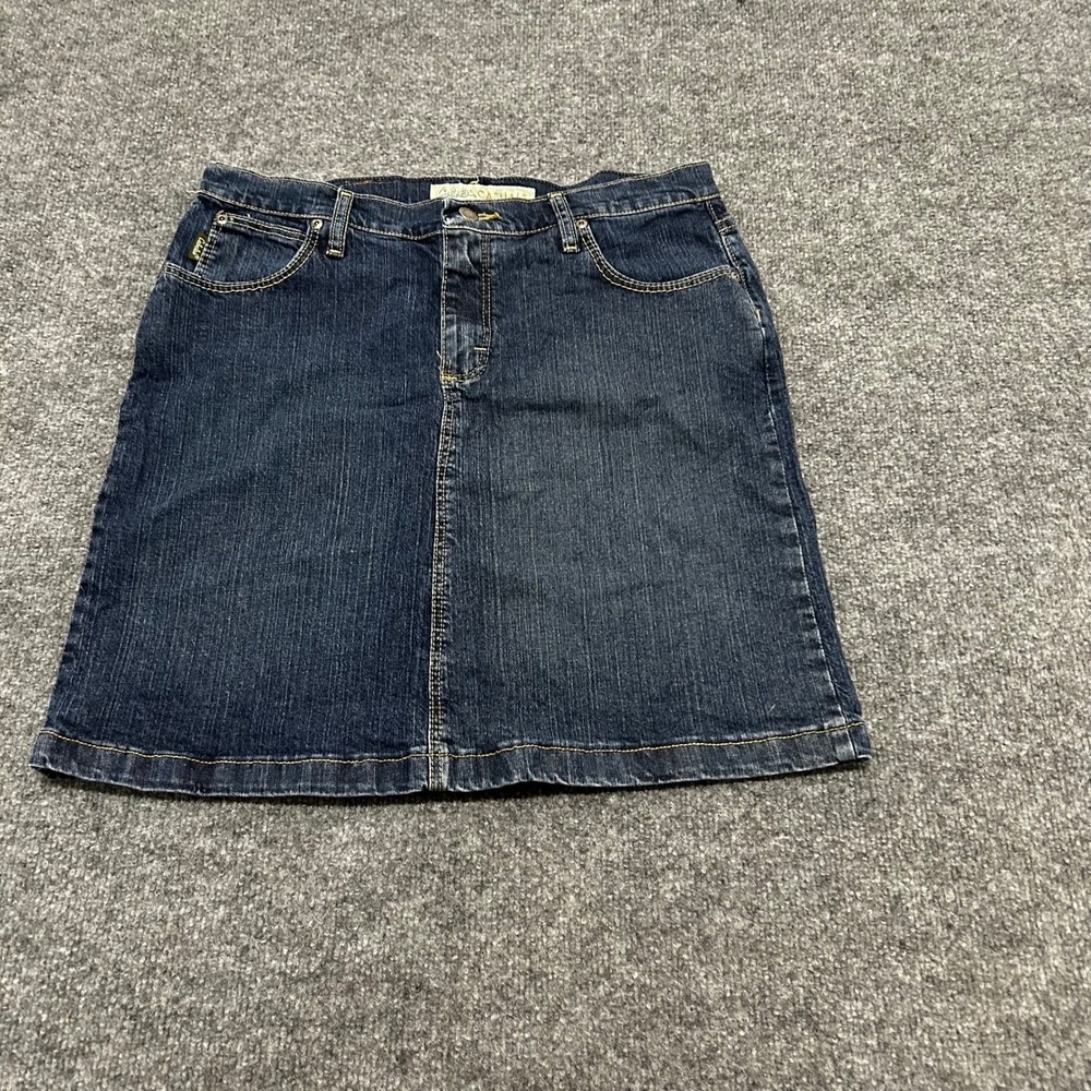 Cabela's Casuals Skirt Womens Size 10 Blue Denim Dark Wash Stretch Mini Casual